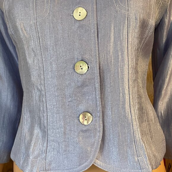 Shimmery Lilac Shell Button Top - never worn - 6P - Picture 3 of 7